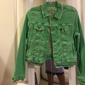 Green jean jacket