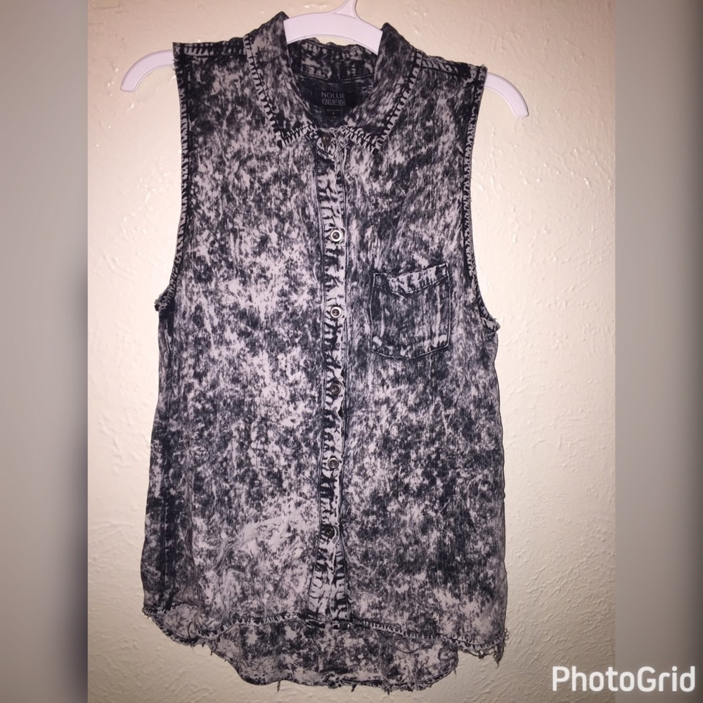 PACSUN Nollie acid wash button down top Size SMALL