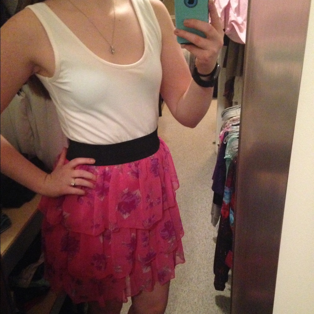 Pink Floral Short Dress