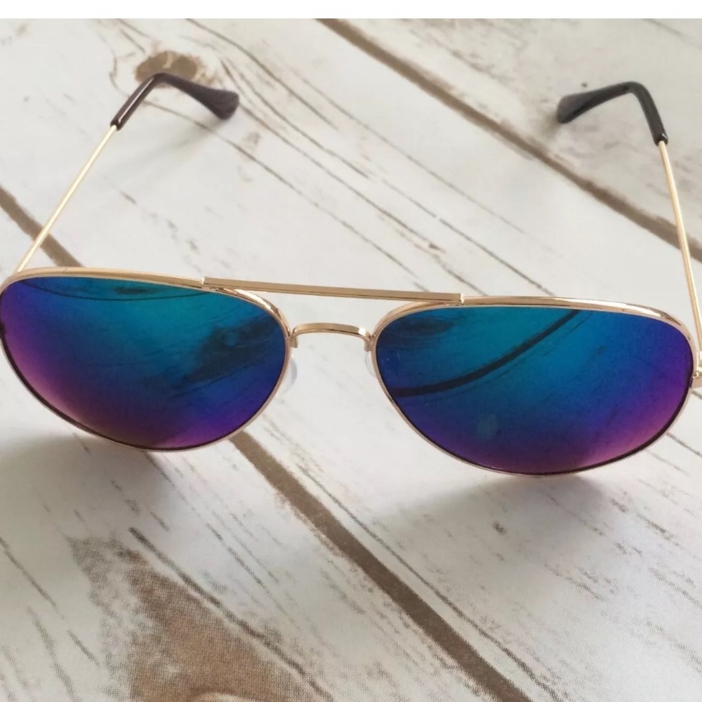 Mirrored Aviators Blue/ Gold