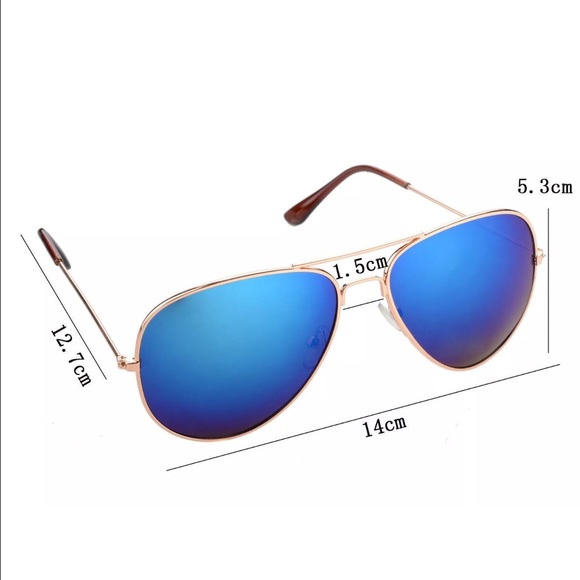 Mirrored Aviators Blue/ Gold - Picture 4 of 4