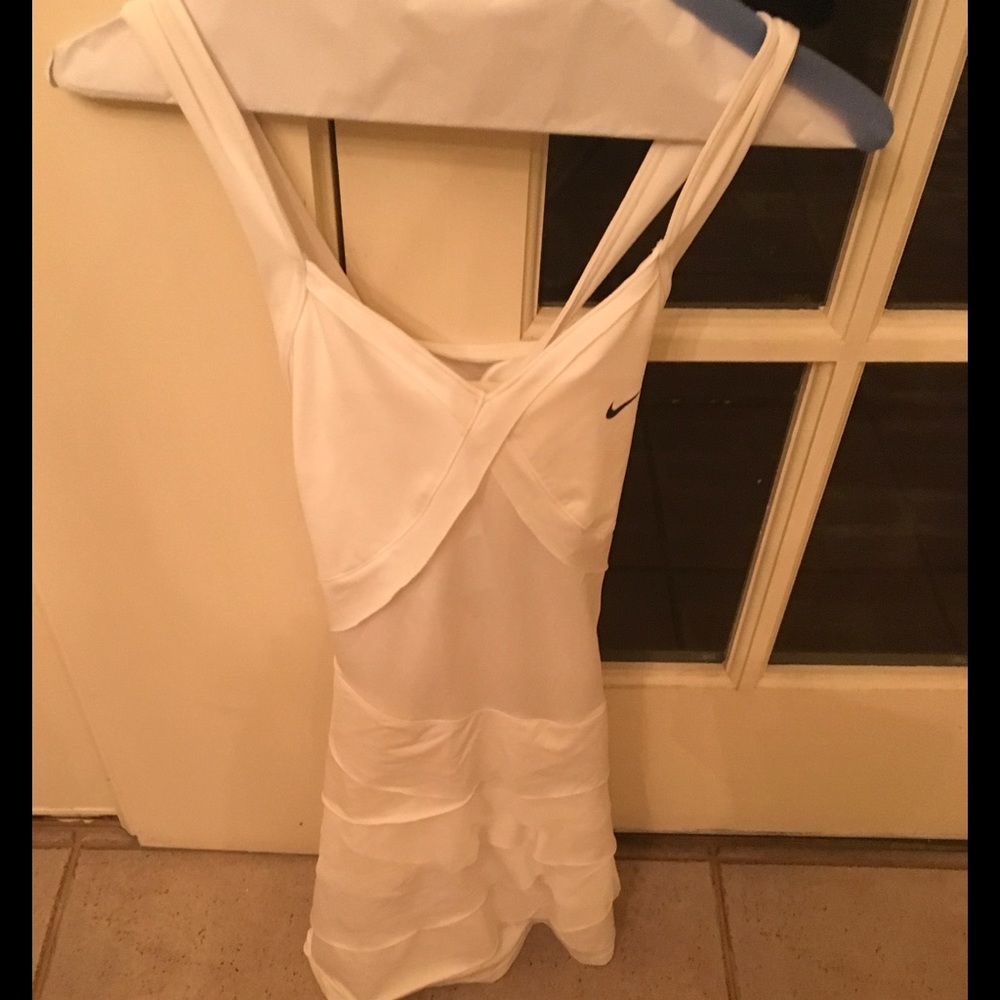 Nike white ruffled athletic dress