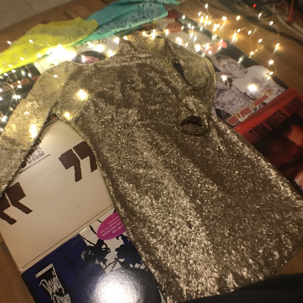 Gold | Body Con | Low Back | Sequin Dress