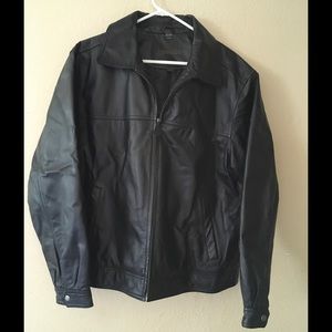 Black leather jacket