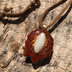 Third Eye Pinecone Necklace- Druzy Quarts