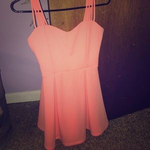 Coral pink cocktail dress
