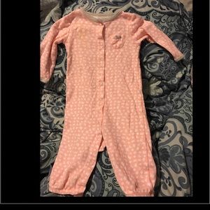 Baby girl carters 6 mo pink butterfly pajamas
