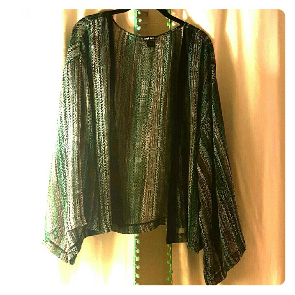 2X Wet Seal Kimono Top