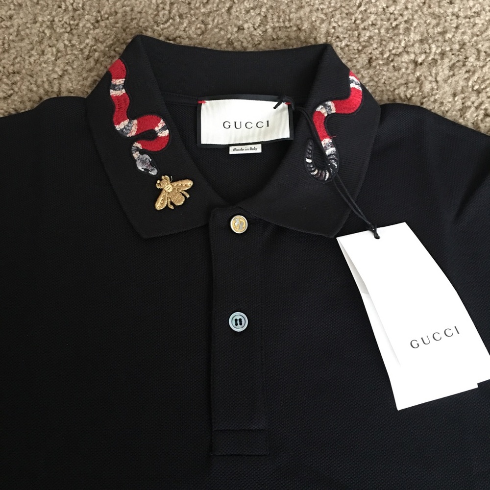 Gucci polo Cotton polo with snake embroidery