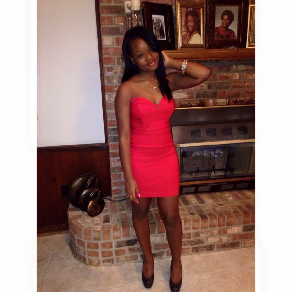 Red mini dress