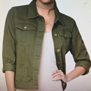 Green denim jacket size medium