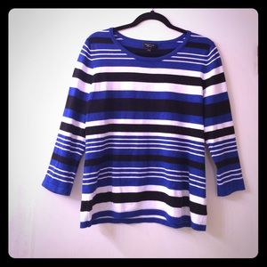 Spense Knits 3/4 Sleeve Striped Top
