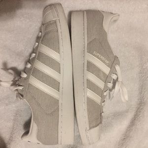 Gray Adidas Superstars