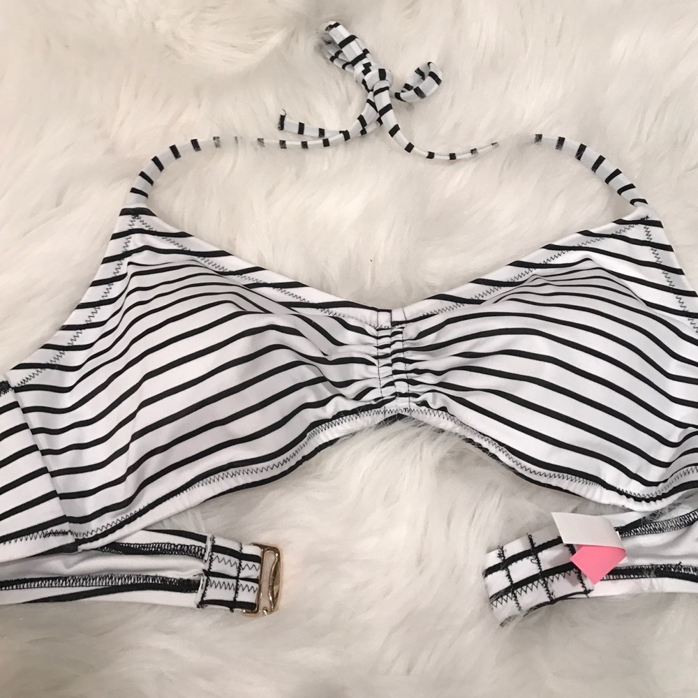 Striped Halter Bikini Top Large