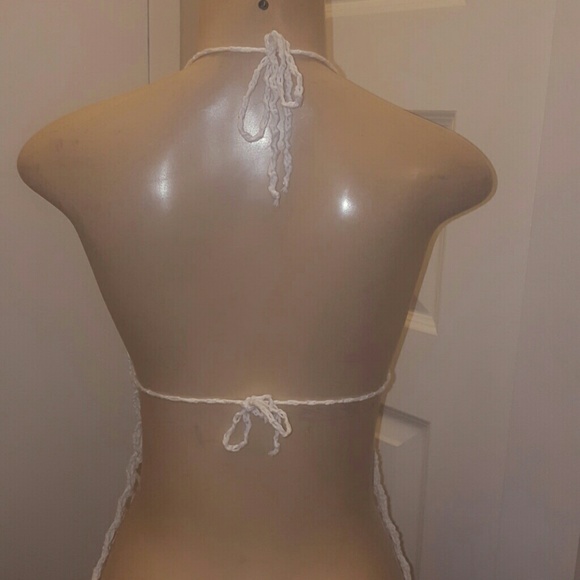 SALE New White cream crochet monokini one piece - Picture 2 of 3