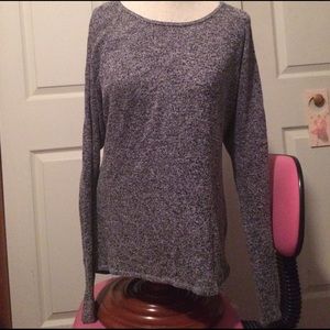 Thin large charcoal sweater with cut outs