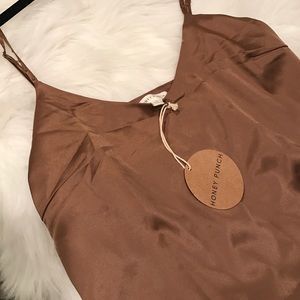 NEW brown/gold slip dress