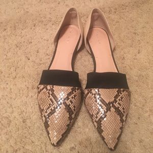 Snakeskin flats