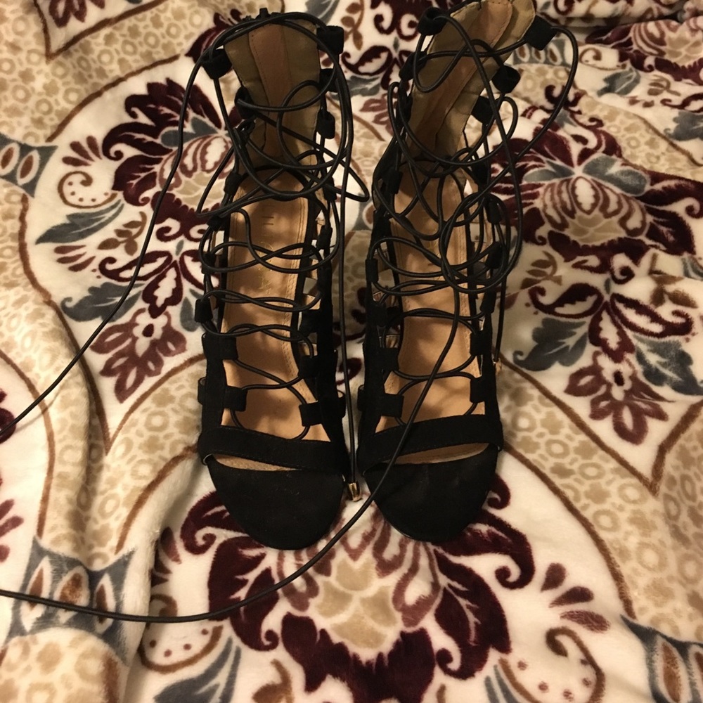 Black gladiator heels