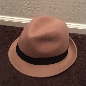 Halogen Fedora Tan Wool Hat