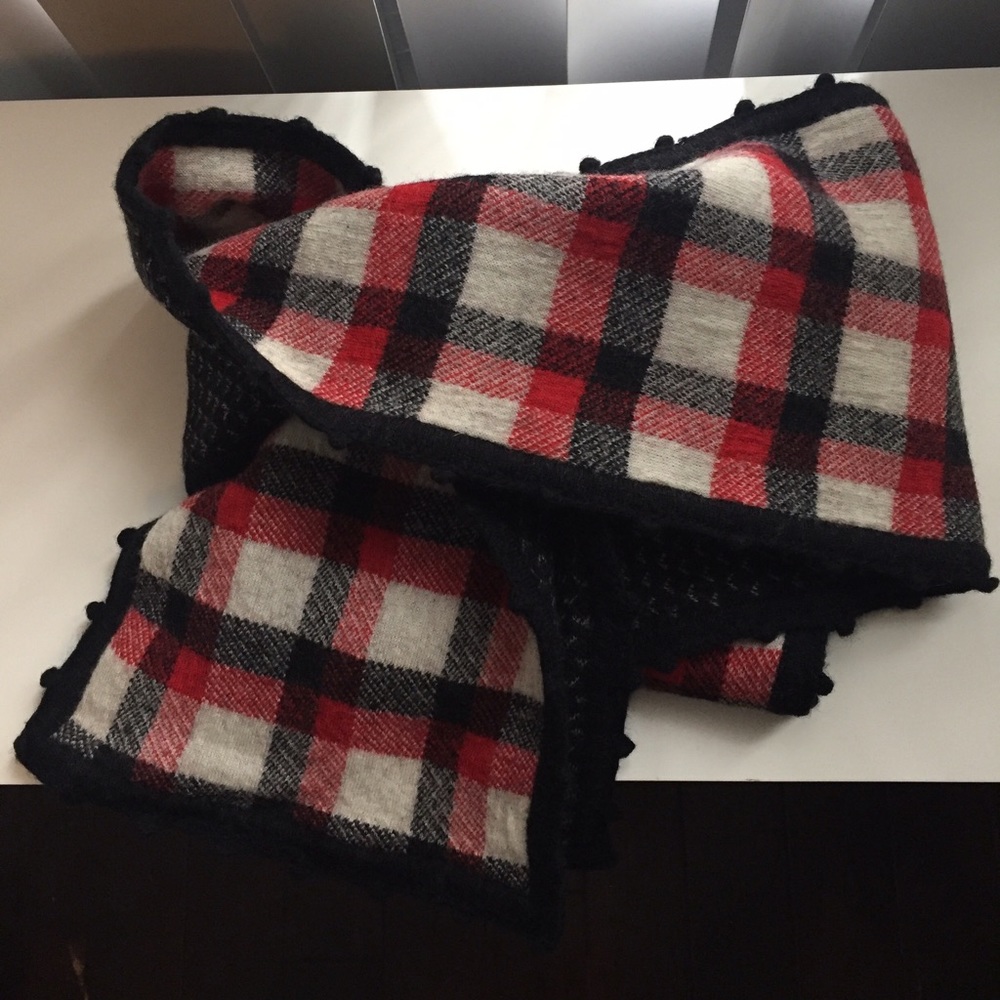 Lara Kazan Red Plaid Scarf