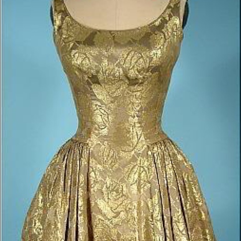 Gold brocade vintage Emma Domb dress