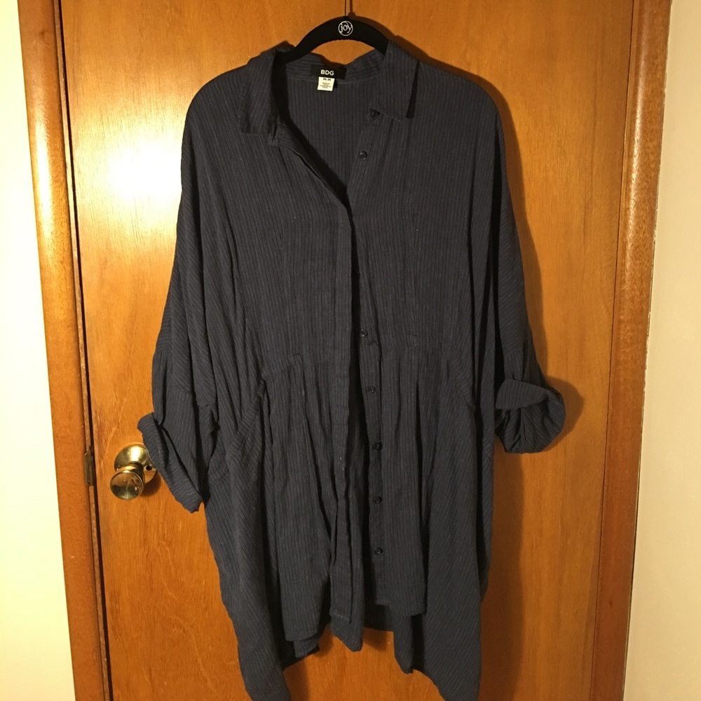 🍁Fall SALE🍁Blue Stripped Modern Button Up Tunic