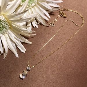 Christian Dior classic gold necklace w/crystal