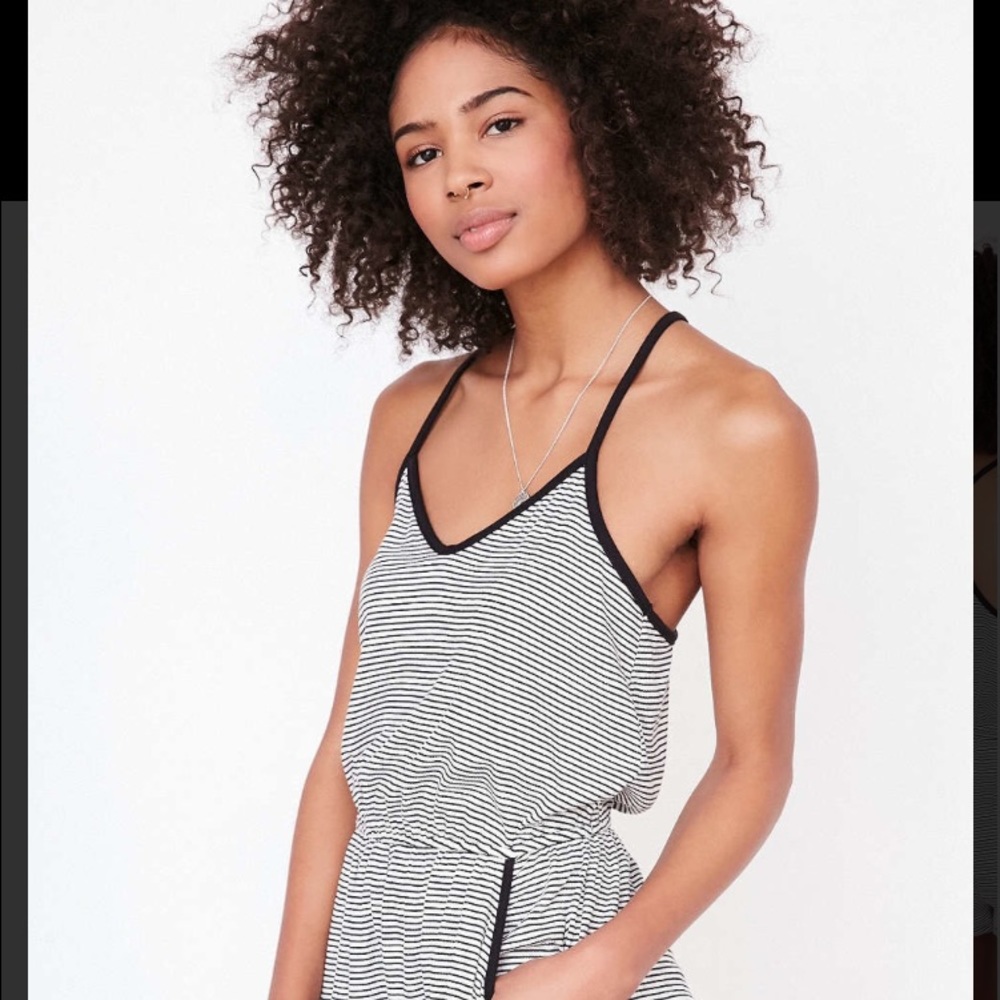 Ripped knit racerback romper