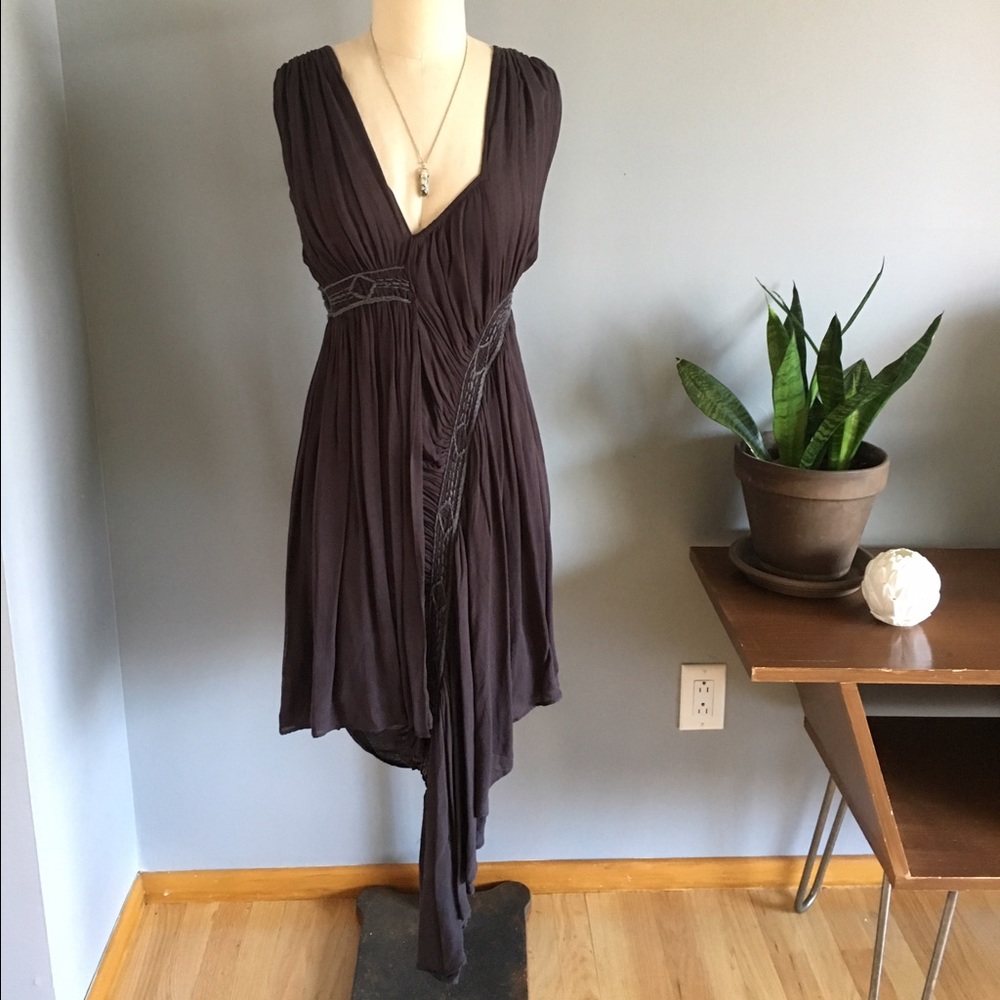 TOPSHOP Boutique asymmetric hem chiffon dress
