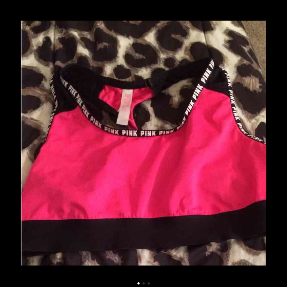 Pink sports bra
