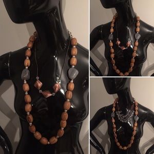 Wooden bead necklace