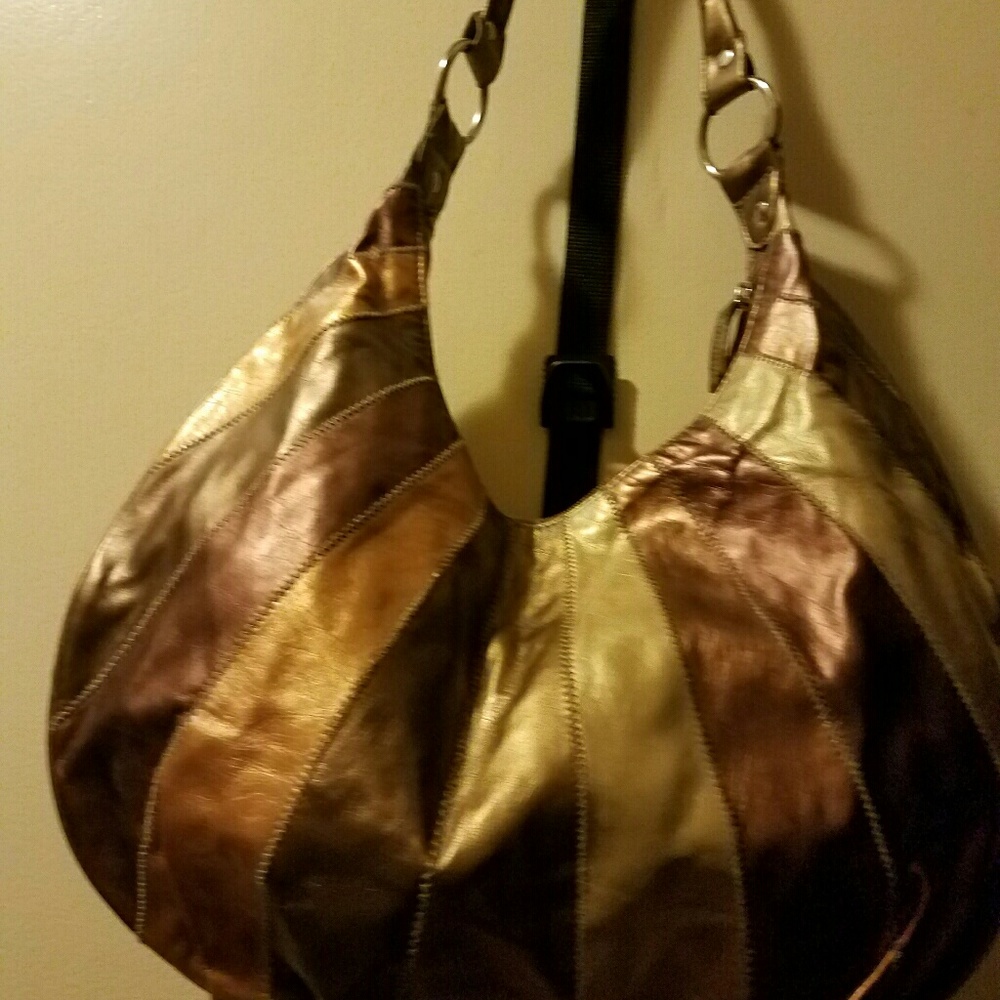 Metallic colored handbag