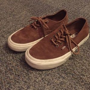 Brown Suede Vans Size 6.5 Women Size 5 Men