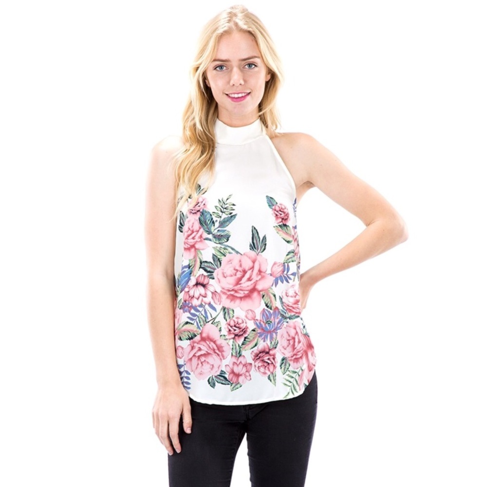 Floral Tie Back Halter Top