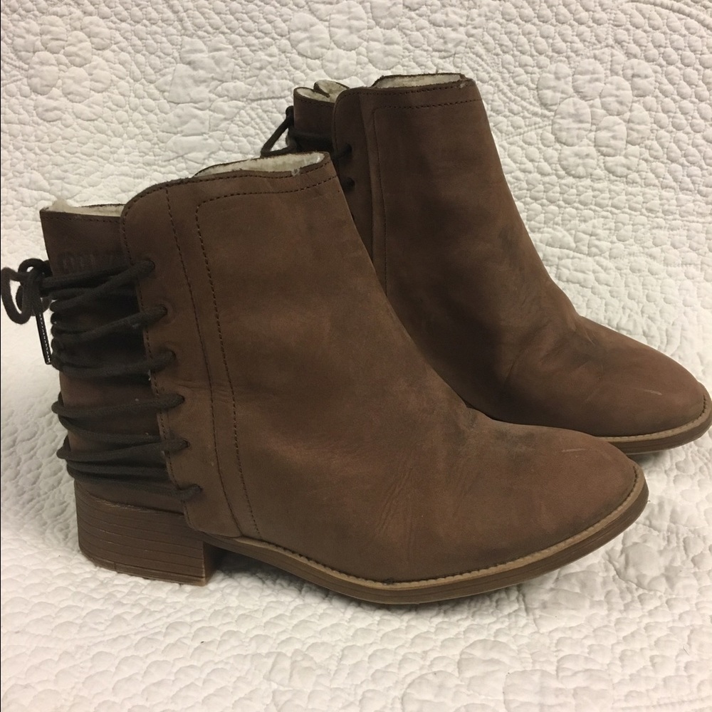 Coolway Brown Leather Ankle Boots. Size 7.5.