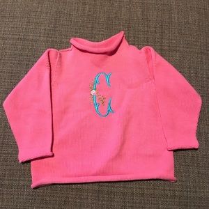 NWOT Pink sweater with letter C size 12M