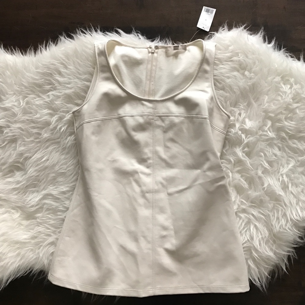 NWT - Banana Republic White Pleather Blouse