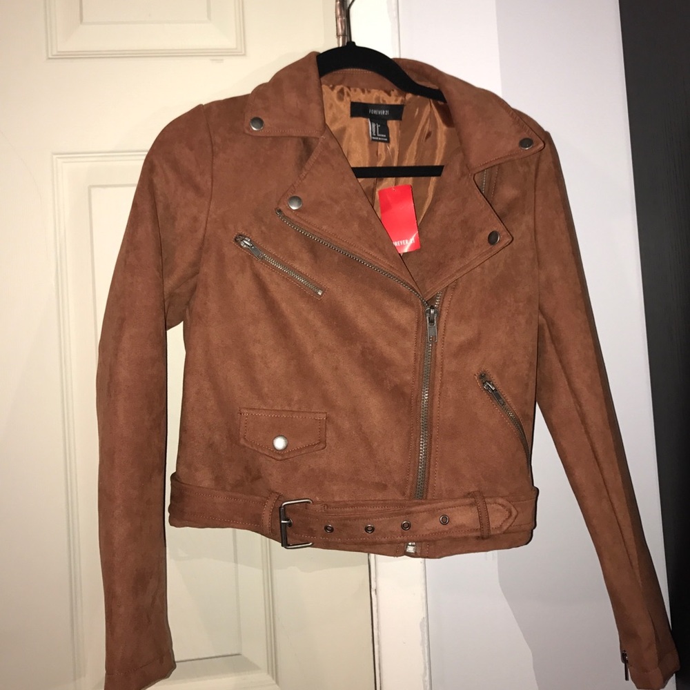 Forever 21 faux suede jacket with belt