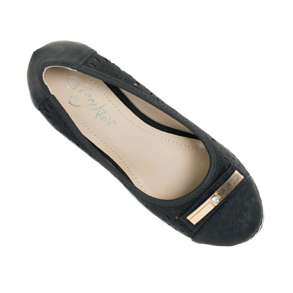 Women Wedge Espadrilles with Bow, HW-1677, Black - Picture 2 of 4