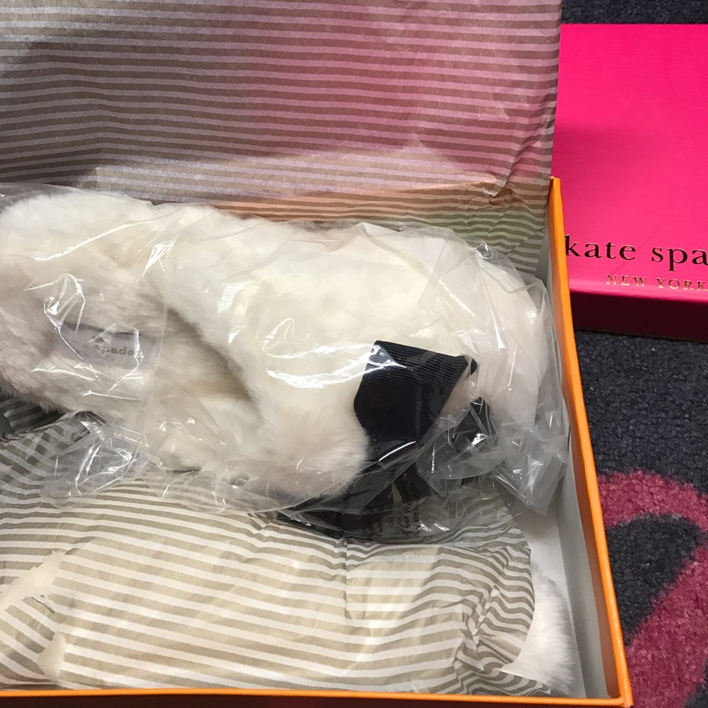 KATE SPADE ♠️ New York Bali Fur Slippers 8 - Picture 5 of 8
