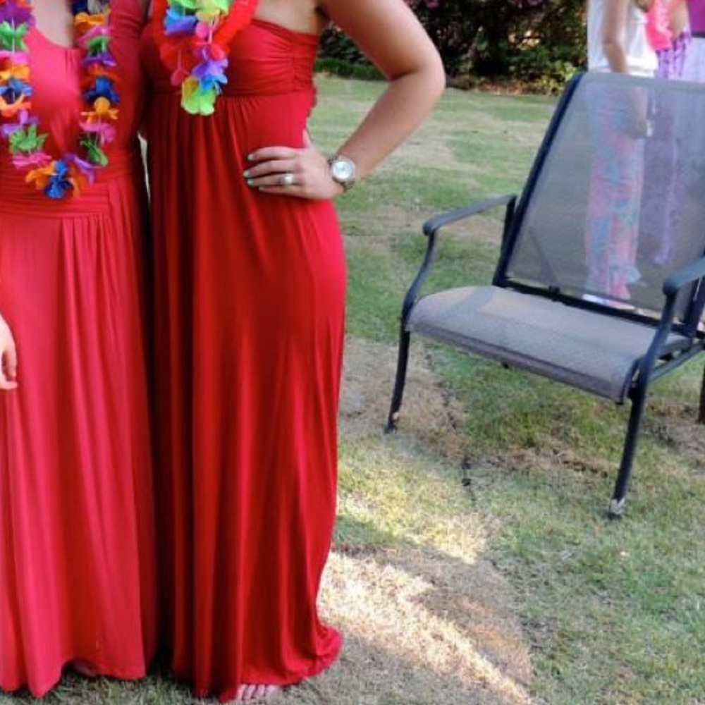 Hourglass Lilly red cotton Maxi dress