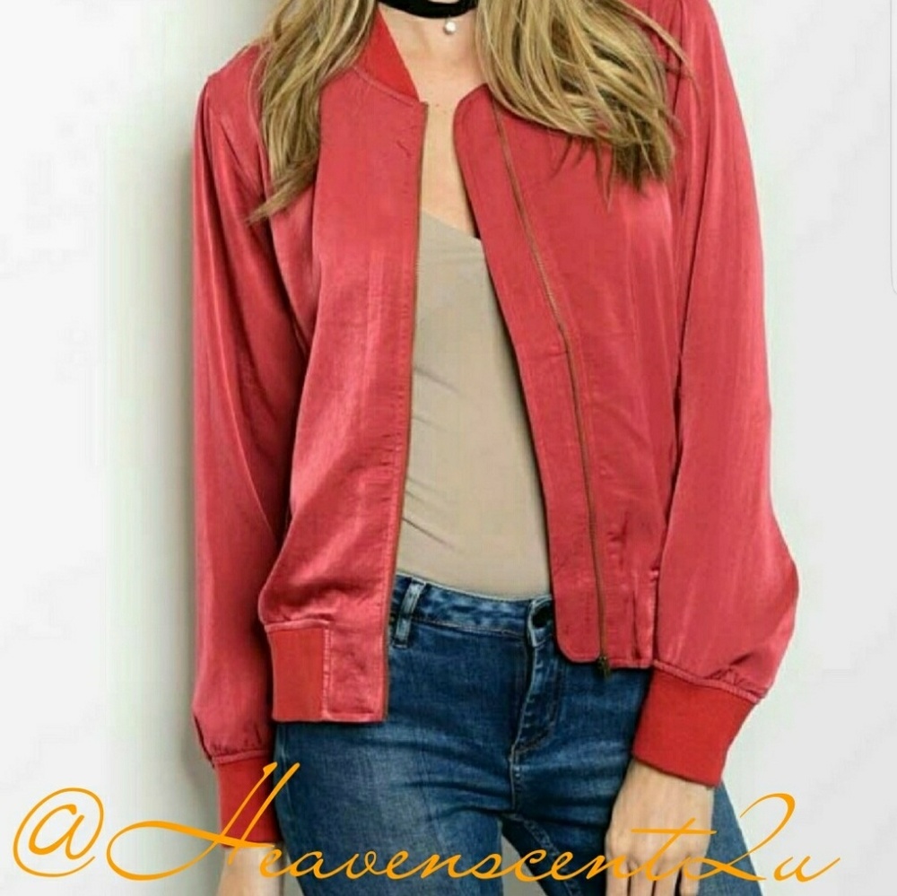 red satin🥀bomberjacket