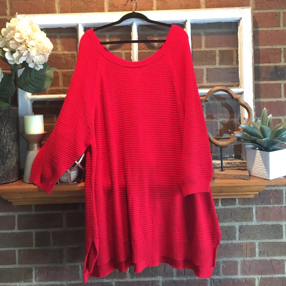 3/4 Sleeve Red Sweater 26/28