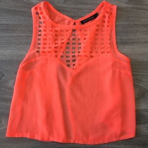 Orange Sheer Coachella Crop Top