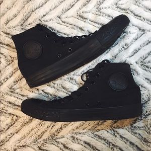 All black high top converse