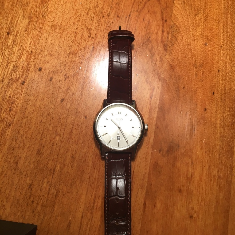 Mens Hugo boss watch with leather band