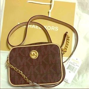 SOLD Michael kors brown Fulton chain crossbody