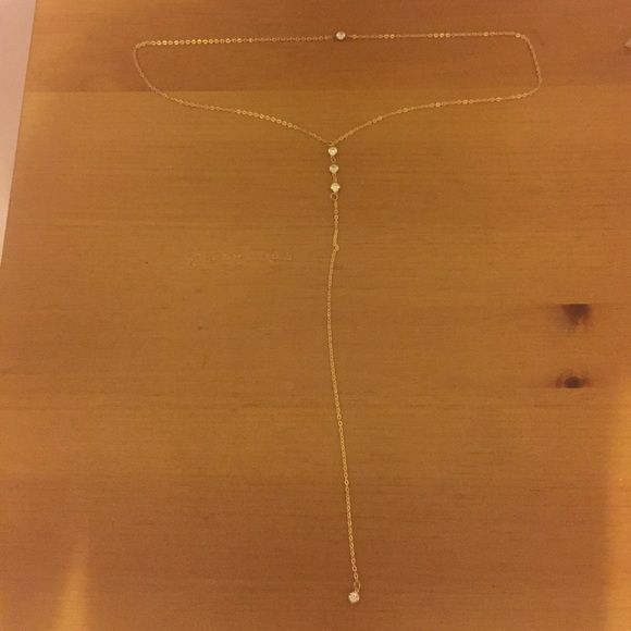 Back Drop Reverse Necklace / Body Chain Gold - Picture 3 of 7