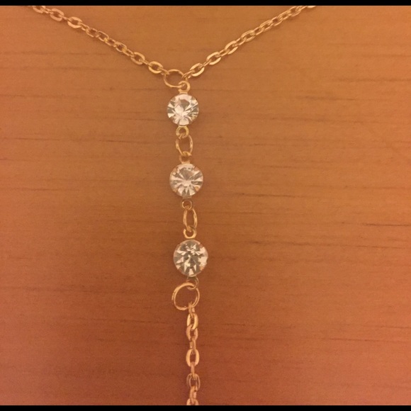 Back Drop Reverse Necklace / Body Chain Gold - Picture 4 of 7